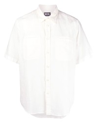 Мужская белая рубашка с длинным рукавом от Diesel