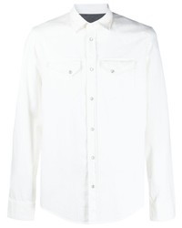 Мужская белая рубашка с длинным рукавом от Dondup