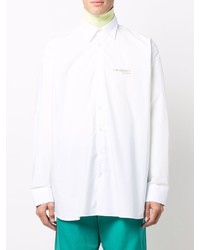 Мужская белая рубашка с длинным рукавом от Raf Simons