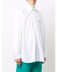 Мужская белая рубашка с длинным рукавом от Raf Simons