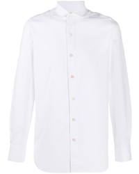 Мужская белая рубашка с длинным рукавом от Finamore 1925 Napoli