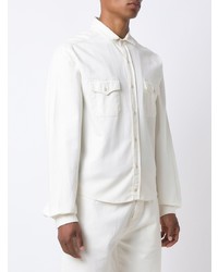 Мужская белая рубашка с длинным рукавом от Amir Slama