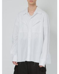 Мужская белая рубашка с длинным рукавом от Moohong