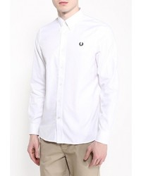Мужская белая рубашка с длинным рукавом от Fred Perry