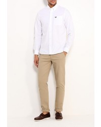 Мужская белая рубашка с длинным рукавом от Fred Perry