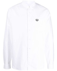 Мужская белая рубашка с длинным рукавом от Fred Perry