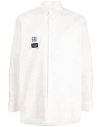 Мужская белая рубашка с длинным рукавом от Fumito Ganryu