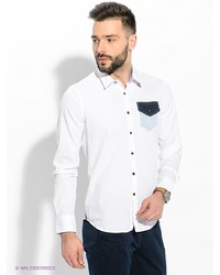 Мужская белая рубашка с длинным рукавом от Gaudi'