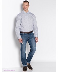 Мужская белая рубашка с длинным рукавом от Incity