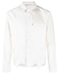 Мужская белая рубашка с длинным рукавом от JUNTAE KIM
