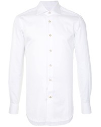 Мужская белая рубашка с длинным рукавом от Kiton