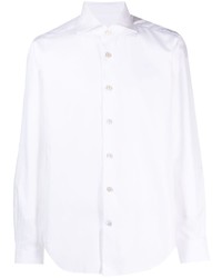 Мужская белая рубашка с длинным рукавом от Kiton