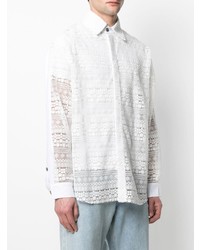 Мужская белая рубашка с длинным рукавом от DUOltd