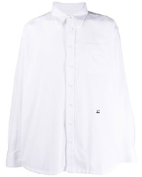Мужская белая рубашка с длинным рукавом от Lacoste