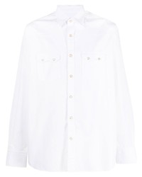 Мужская белая рубашка с длинным рукавом от Lardini