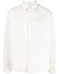 Мужская белая рубашка с длинным рукавом от Loewe