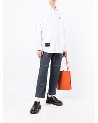 Мужская белая рубашка с длинным рукавом от Izzue