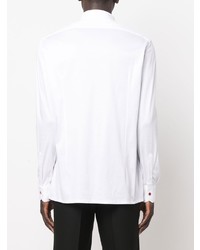 Мужская белая рубашка с длинным рукавом от Kiton