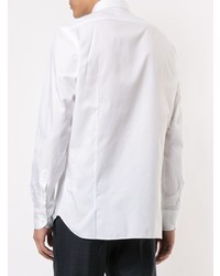 Мужская белая рубашка с длинным рукавом от Loro Piana