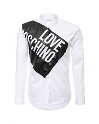 Мужская белая рубашка с длинным рукавом от Love Moschino