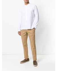 Мужская белая рубашка с длинным рукавом от Dnl