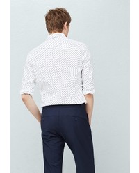 Мужская белая рубашка с длинным рукавом от Mango Man