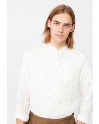 Мужская белая рубашка с длинным рукавом от Mango Man