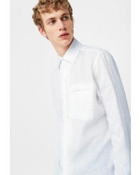 Мужская белая рубашка с длинным рукавом от Mango Man