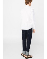 Мужская белая рубашка с длинным рукавом от Mango Man