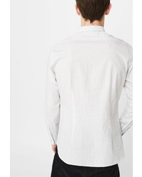 Мужская белая рубашка с длинным рукавом от Mango Man