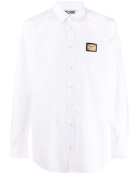 Мужская белая рубашка с длинным рукавом от Moschino
