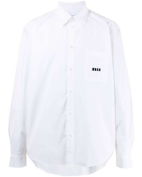 Мужская белая рубашка с длинным рукавом от MSGM