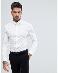 Мужская белая рубашка с длинным рукавом от New Look