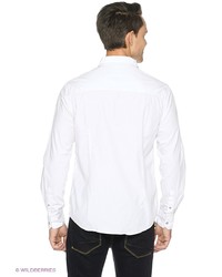 Мужская белая рубашка с длинным рукавом от Oodji