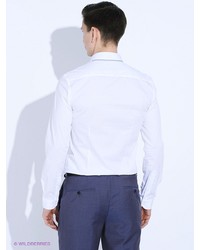 Мужская белая рубашка с длинным рукавом от Oodji