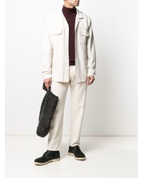 Мужская белая рубашка с длинным рукавом от YMC