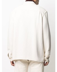 Мужская белая рубашка с длинным рукавом от YMC