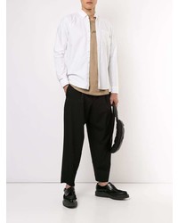 Мужская белая рубашка с длинным рукавом от Supreme