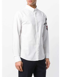Мужская белая рубашка с длинным рукавом от Moncler