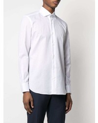 Мужская белая рубашка с длинным рукавом от Mazzarelli