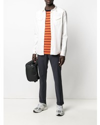 Мужская белая рубашка с длинным рукавом от Dondup