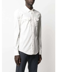 Мужская белая рубашка с длинным рукавом от Dondup