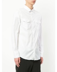 Мужская белая рубашка с длинным рукавом от Loveless