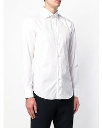 Мужская белая рубашка с длинным рукавом от Brioni