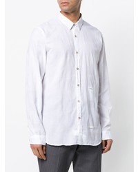 Мужская белая рубашка с длинным рукавом от Dnl