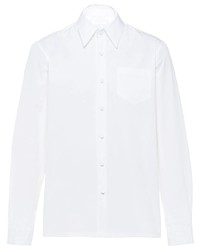 Мужская белая рубашка с длинным рукавом от Prada