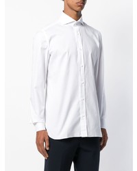 Мужская белая рубашка с длинным рукавом от Borrelli