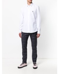 Мужская белая рубашка с длинным рукавом от Kenzo