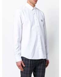 Мужская белая рубашка с длинным рукавом от Kenzo