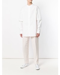 Мужская белая рубашка с длинным рукавом от Chalayan